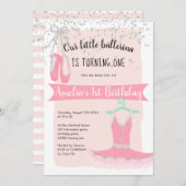 Silberner Geburtstag der Glitter Einladung (Vorne/Hinten)