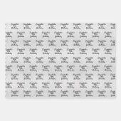 silberner Geburtstagsname Geschenkpapier Set (Vorderseite 3)