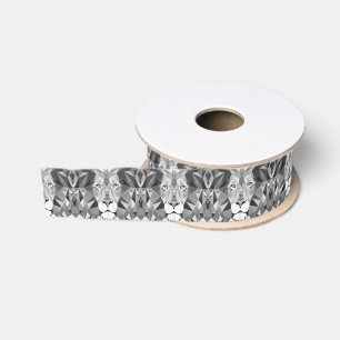 Silberner geometrischer Löwe Ripsband