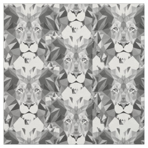 Silberner geometrischer Löwe Stoff