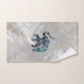 Silberner gerahmter Elefant auf Ohrschnecke und Badhandtuch Set (Handtuch)