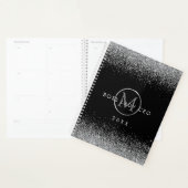 Silberner Glitter-Boss-Lady-CEO-Monogramm Planer (Anzeige)