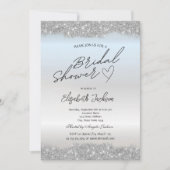 Silberner Glitter Brautparty Einladung (Vorderseite)