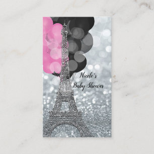 Silberner Glitter Eiffelturm-Baby-Party-Windel-Raf Begleitkarte