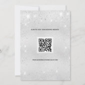 Silberner Glitter-Foto-QR-Code-Hochzeit Save The Date (Rückseite)