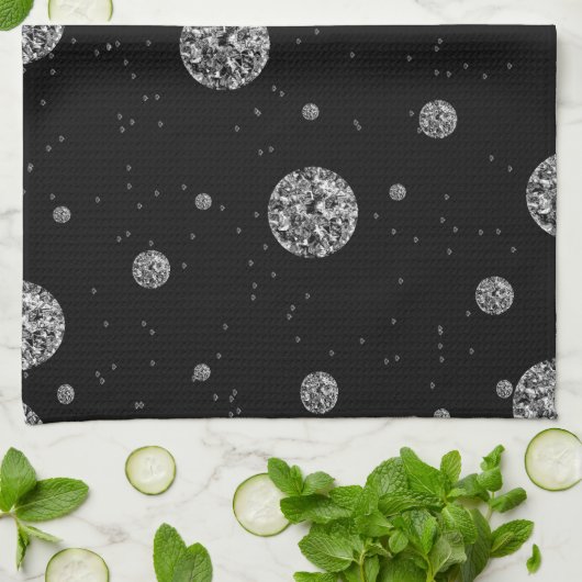 Silberner Glitter Geschirrtuch (Gefaltet)