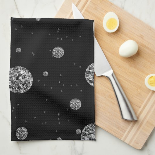 Silberner Glitter Geschirrtuch (Viertel Falte)