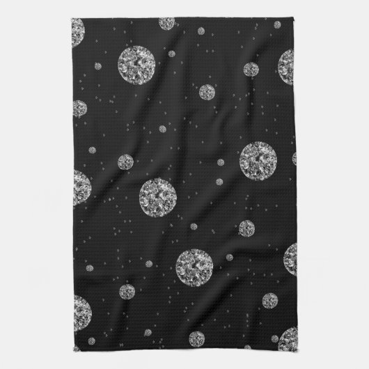 Silberner Glitter Geschirrtuch (Vertikal)