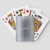 Silberner Glitter-Name-Skript Spielkarten (Rückseite)