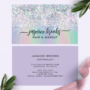 Silberner Glitter-Pastell-Gradient Elegant Visitenkarte