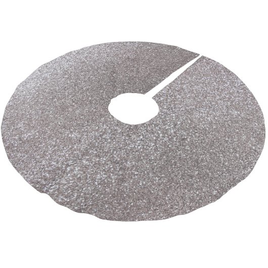 Silberner Glitter Polyester Weihnachtsbaumdecke (Schrägansicht)