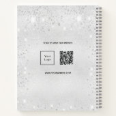 Silberner Glitter-QR-Code für Geschäftslogo-Werbun Notizblock (Rückseite)