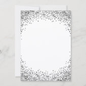 Silberner Glitter-Rand Weiße Brautparty Einladung (Rückseite)