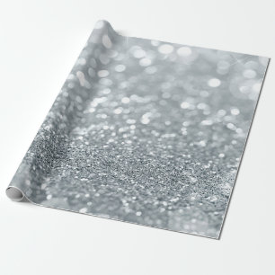 Silberner Glitter-Sparkling-Bokeh-Lichter Glamourö Geschenkpapier