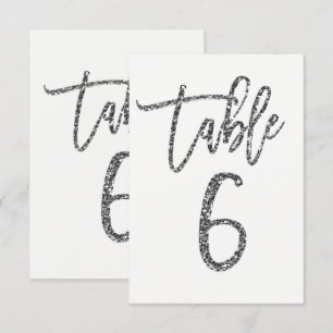 Silberner Glitter-Trendy-Modern-Schrift-Tisch Numm Einladung