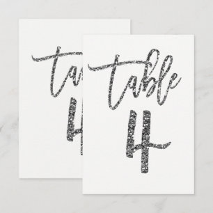 Silberner Glitter-Trendy-Moderne-Schrift-Tisch Num Einladung