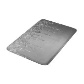 Silberner Glitter-Tropfen Chic Badematte (Schrägansicht)
