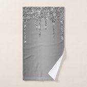 Silberner Glitter-Tropfen Chic Badhandtuch Set (Handtuch)
