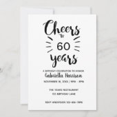 Silberner Glitzer 60. Geburtstag Einladung (Vorderseite)