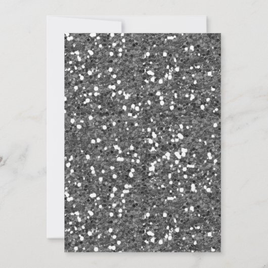 Silberner Glitzer 70. Geburtstag Einladung (Rückseite)