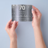 Silberner Glitzer - 70. Geburtstag Save the Date Flyer (Gruppe)