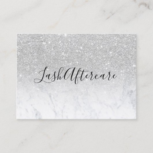 silberner Glitzer aus nachgemahlenem Marmor Visitenkarte (Vorderseite)