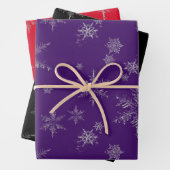 Silberner Glitzer Beunruhigte Schneeflocken Weihna Geschenkpapier Set (Beispiel)