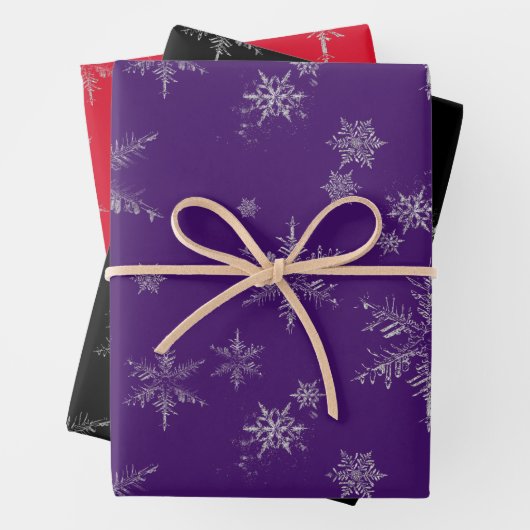 Silberner Glitzer Beunruhigte Schneeflocken Weihna Geschenkpapier Set (Beispiel)