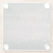 Silberner Glitzer: Black Bokeh Weihnachten Glasuntersetzer (Rückseite)