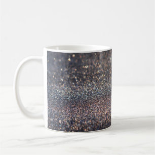 Silberner Glitzer: Black Bokeh Weihnachten Kaffeetasse