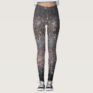 Silberner Glitzer: Black Bokeh Weihnachten Leggings
