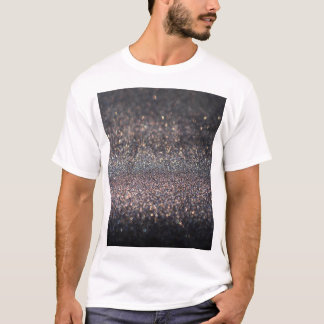 Silberner Glitzer: Black Bokeh Weihnachten T-Shirt