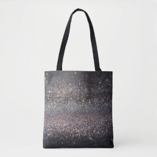Silberner Glitzer: Black Bokeh Weihnachten Tasche