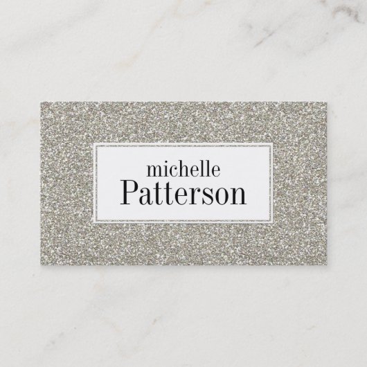 Silberner Glitzer-Blick-berufliche Visitenkarte (Vorderseite)