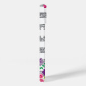 Silberner Glitzer, Blume, Streifen, Goldmonogramm Case-Mate iPhone Hülle (Rückseite / Rechts)