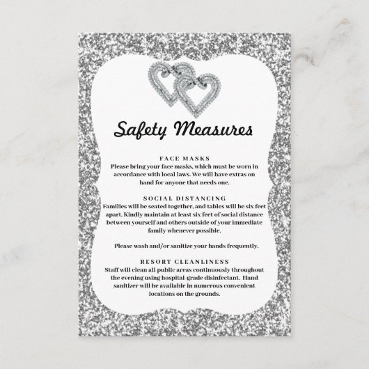 Silberner Glitzer Diamant Hörschutz Begleitkarte (Vorderseite)