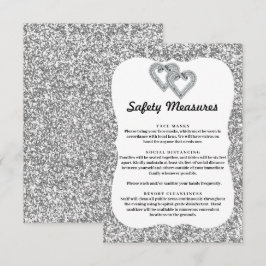 Silberner Glitzer Diamant Hörschutz Begleitkarte