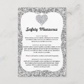 Silberner Glitzer Diamantherzschutz Begleitkarte (Vorderseite)