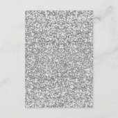 Silberner Glitzer Diamond Herz Hochzeitsdetails Begleitkarte (Rückseite)