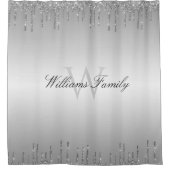 Silberner Glitzer Duschvorhang (Vorderseite)