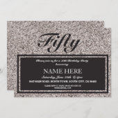 Silberner Glitzer Elegant Geburtstag jeder Alterse Einladung (Vorne/Hinten)