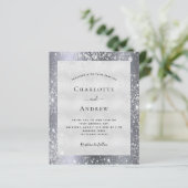 Silberner Glitzer - elegante Hochzeitseinladung (Stehend Vorderseite)