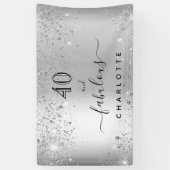 Silberner Glitzer Geburtstag Banner (Vertikal)