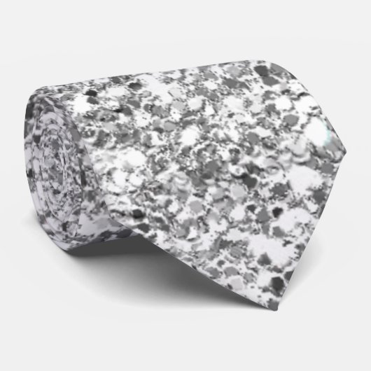 Silberner Glitzer gedruckt Krawatte (Gerollt)