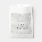 Silberner Glitzer Glitzern zum Geburtstag Geschenktütchen (Vorderseite)