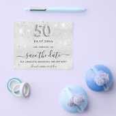 Silberner Glitzer-Haushalt zum 50. Geburtstag Save Flyer (Einzeln)