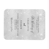 Silberner Glitzer - Hochzeitsfeier Magnet (Horizontal)