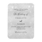 Silberner Glitzer - Hochzeitsfeier Magnet (Vertikal)