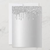 Silberner Glitzer jedes Alters Geburtstagspartei Einladung (Rückseite)