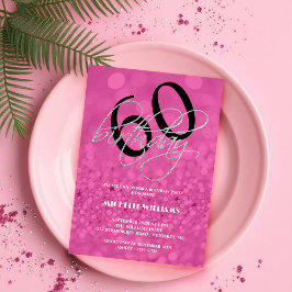 Silberner Glitzer Kalligrafie Geburtstag Einladung